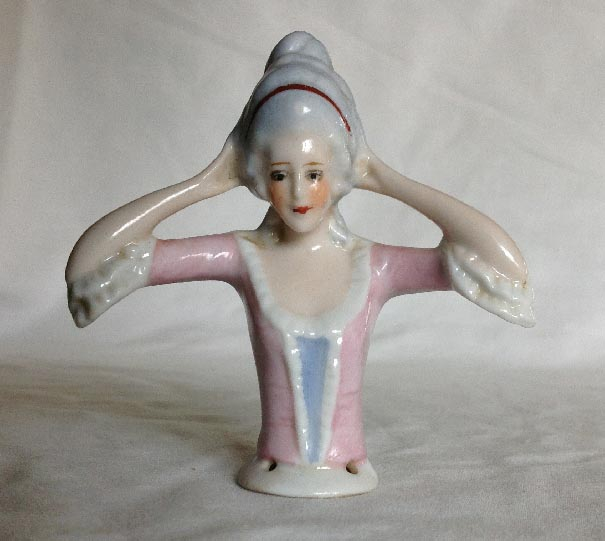 circa 1920's-30's German made Art Deco period porcelain half doll